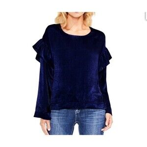 NWT Two by Vince Camuto Ruffle Sleeve Satin Blouse